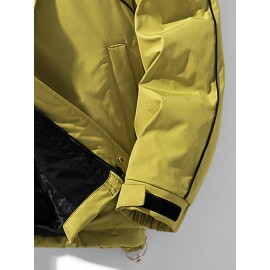 Plus Size Women'S Hooded Fleece Jacket, Casual Style, Non-Stretch Solid Color, Long Sleeve, Regular Length, with Pockets, Woven Fabric Outerwear with Polyester Lining for Winter