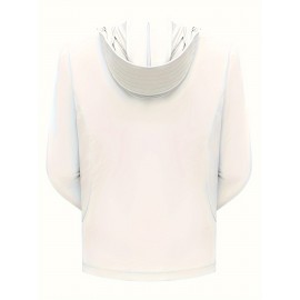 Women's Plus Size Solid Lightweight Hooded Sports Jacket, Spring/Summer, Pockets