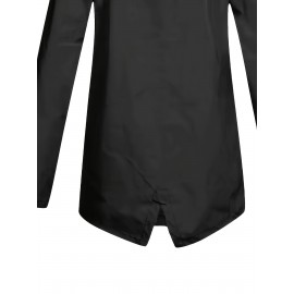 Plus Size Plush Lined Hooded Coat, Warm Long Sleeve Zipper Coat for Winter, Casual Women's Clothing